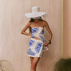 Women's Summer Loose Printed Sleeveless Tube Top Shorts Set
