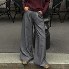 Striped Straight-Leg Work Pants
