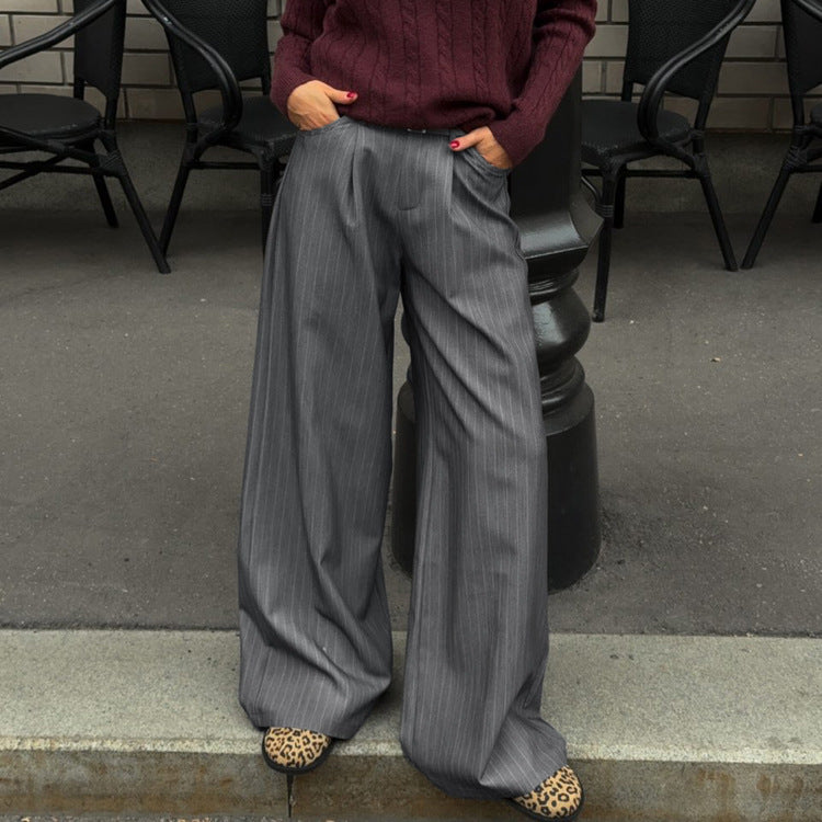 Striped Straight-Leg Work Pants