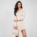 Women's Striped Pleated Dress