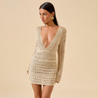 Women's Deep V-Neck Beach Cover-Up