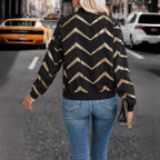 Zigzag Print Bomber Jacket