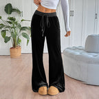 Women's Velvet Wide-Leg Pants