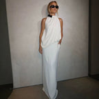 's Halter Sleeveless Outfit Top High Waist Dress Cocktail Party