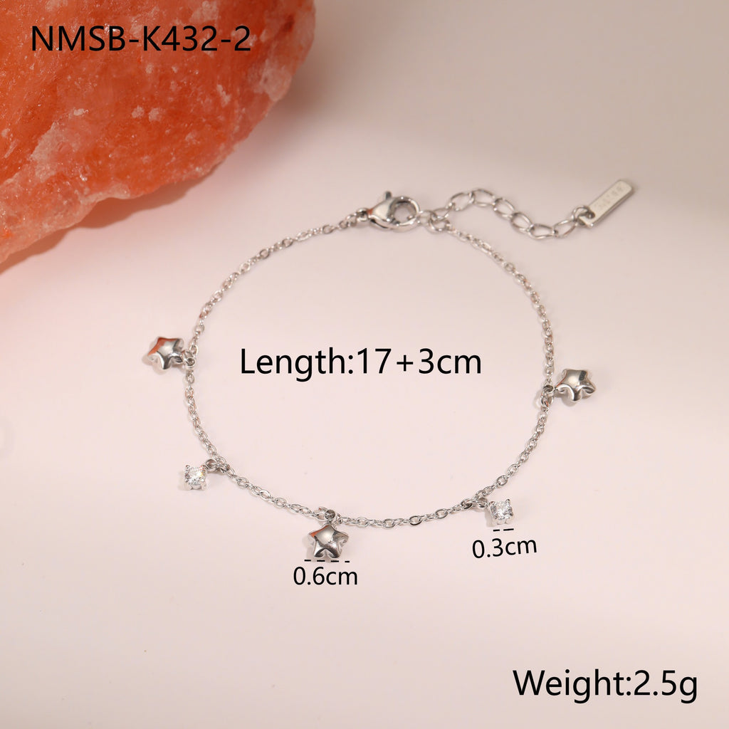 Steel Color Star Bracelet