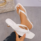 Women's Square-Toe Mid-Heel Sandals