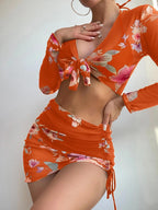 Split Three One-piece Swimwear