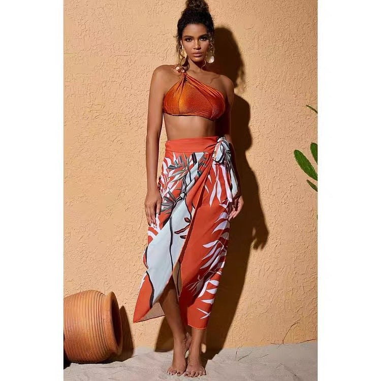 Split Chiffon Bikini Swimwear