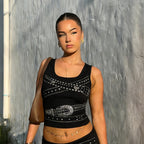 Women Clothing Street Sexy Casual Rhinestone Vest Shorts Two Piece Set