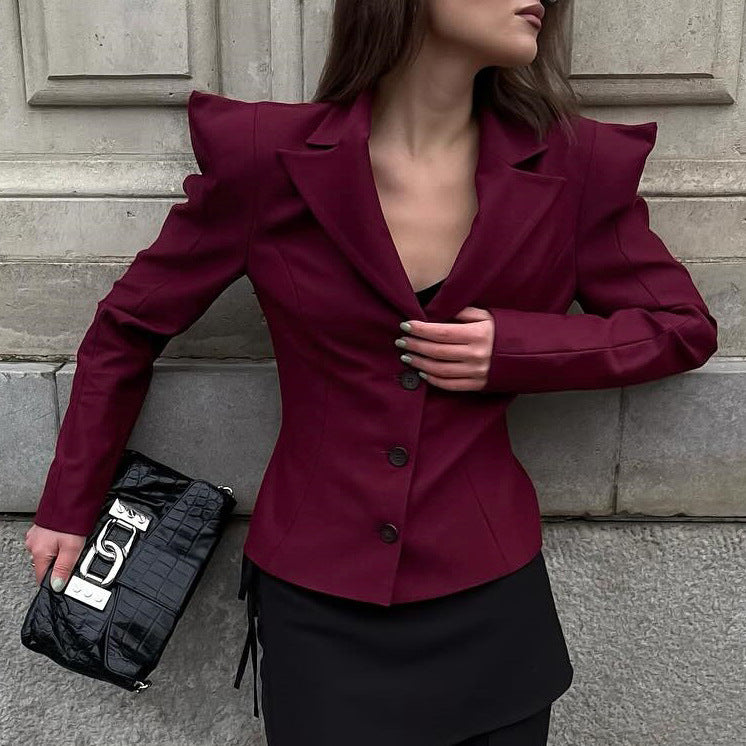 Women's Asymmetric-Hem Single-Breasted Blazer