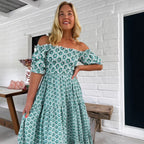 Women's Printed Puff Sleeve Dress