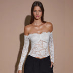 White Off-Shoulder Lace Top