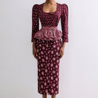 Women's Square-Neck Floral Ruffle Dress