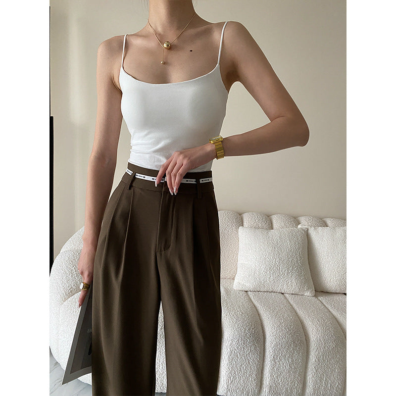 's Sinan French Spaghetti Strap Slim Fit Off Neck Camisole With