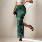 Women's Printed Side-Slit Maxi Skirt