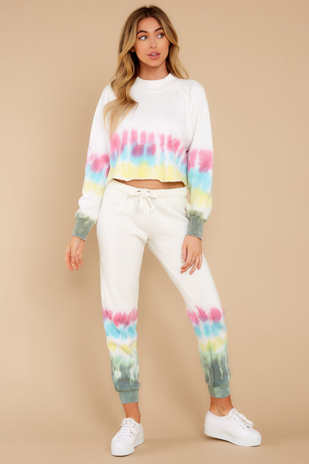 Women's Winter Printed Tie-Dye Casual Coordinated Two-Piece Set