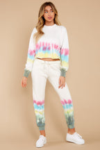Women's Winter Printed Tie-Dye Casual Coordinated Two-Piece Set