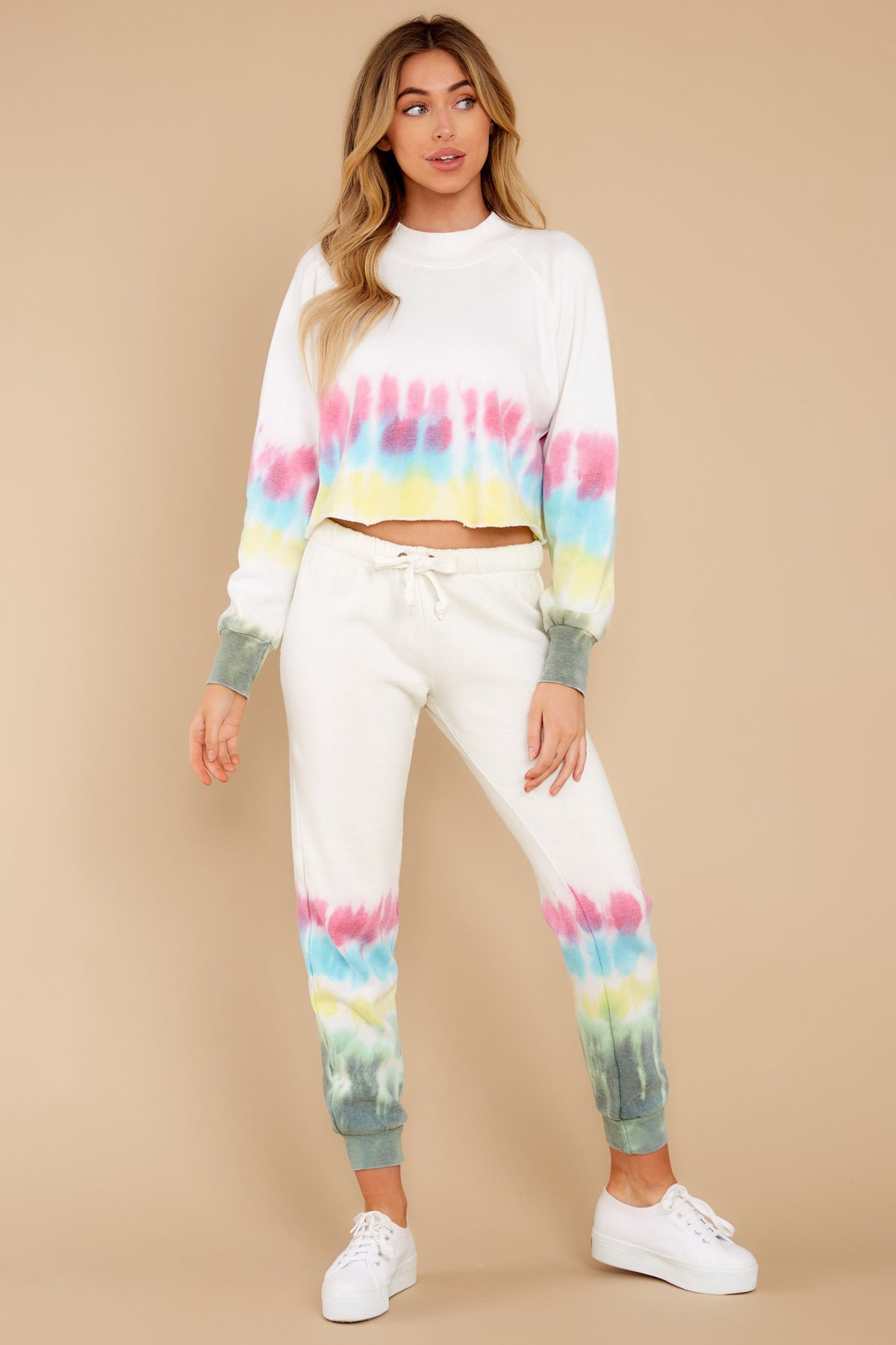Women's Winter Printed Tie-Dye Casual Coordinated Two-Piece Set