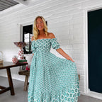 Women's Printed Puff Sleeve Dress