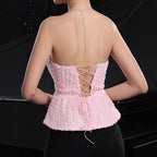 's Vest Three Dimensional Floral Design Backless Top Sling