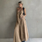 Women's Loose Cotton A-Line Cami Maxi Dress