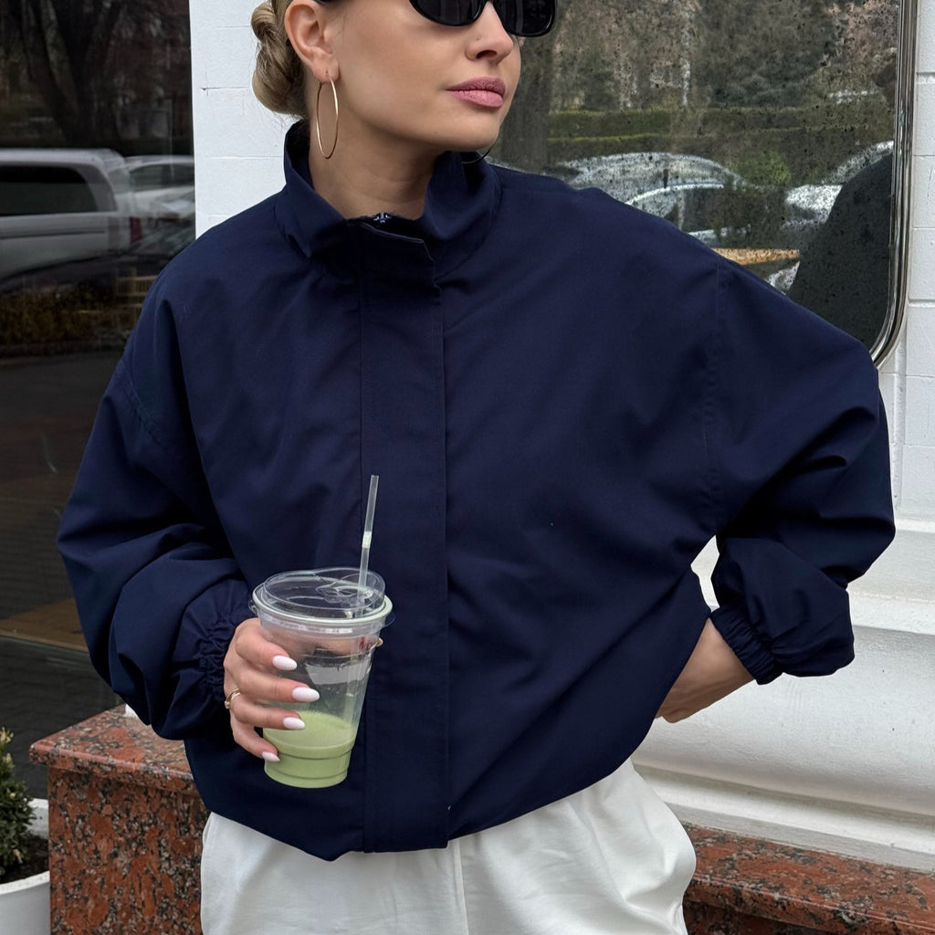 Women's Short Stand-Collar Zip Jacket