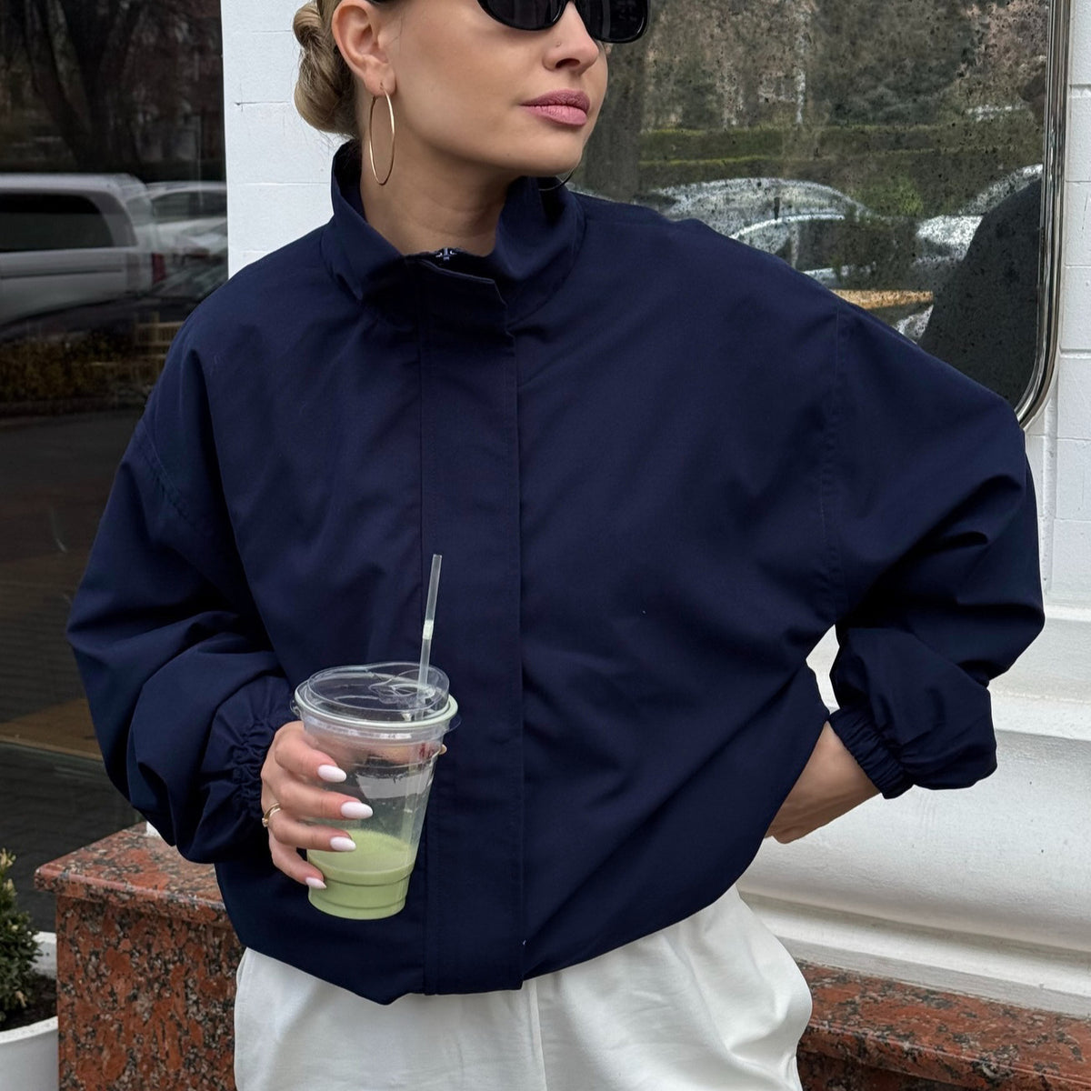 Women's Short Stand-Collar Zip Jacket
