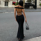 Women's Off-Shoulder Cutout Backless Dress
