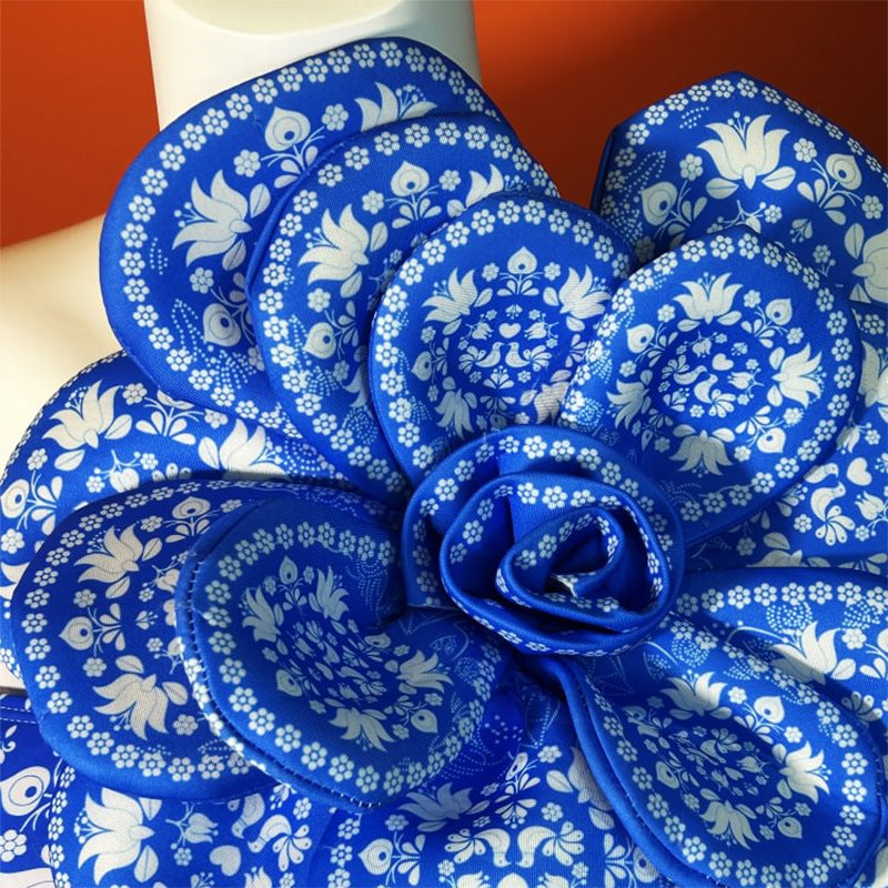 Blue Printing One-piece Swimwear