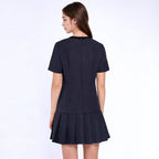Women's Pleated Short Sleeve Dress