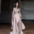 Summer Long Shawl Split Graceful Formal Dress Belt Dress
