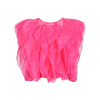 Ruffle Mesh Stitch Sleeveless Top