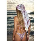 Women's Pleated Low-Waist Printed Bikini Set