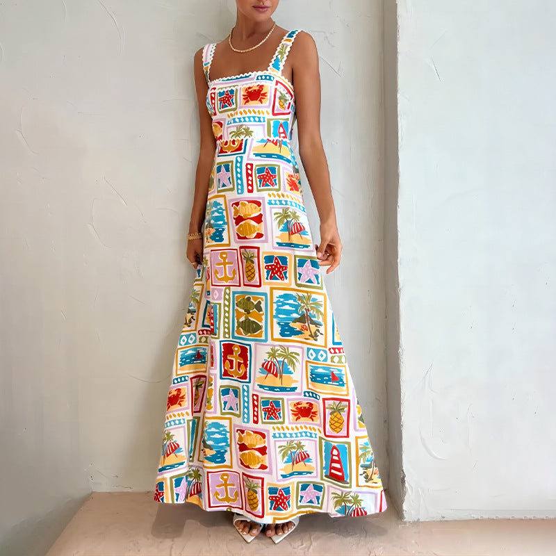 Personalized Graffiti Strap Tube Top Lace Dress