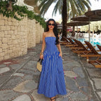 Women's Wrap Striped Dress