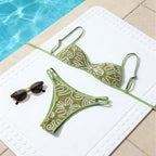 Olive Green One-piece Swimwear