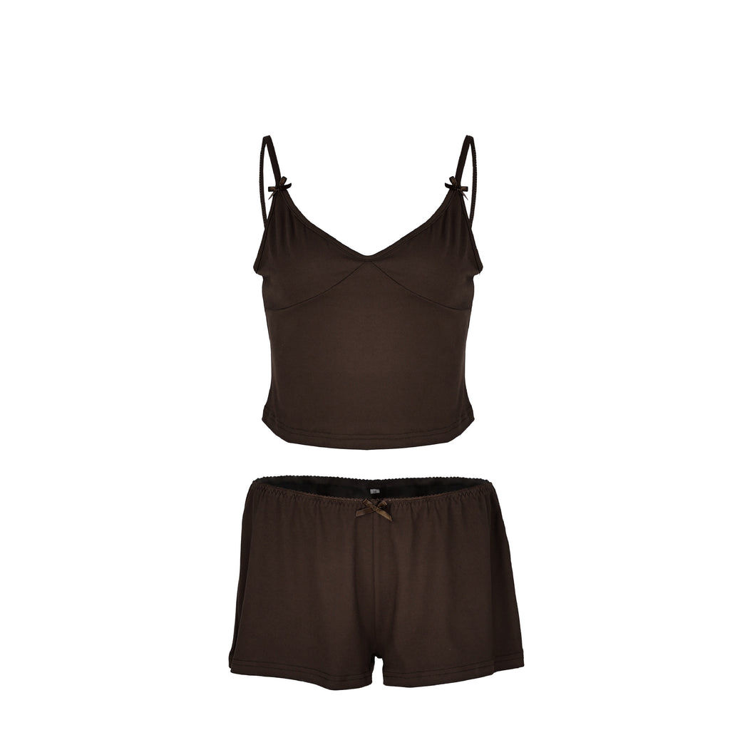 Women's Bow Strap Two-Piece Pajama Set