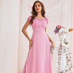 Lace-Detail Crew-Neck Swing Dress