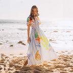 Dress Submarine Creature Printed Vacation Puff Sleeve Dress