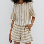 Striped Shirt & Shorts Set