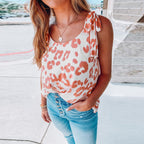Women's Leopard Print Sleeveless Vest Top – Relaxed Tank