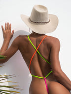 Solid Color One-piece Swimwear