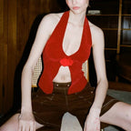 Women's 's Clothes Woolen Halter Dehaired Angora Vest Top