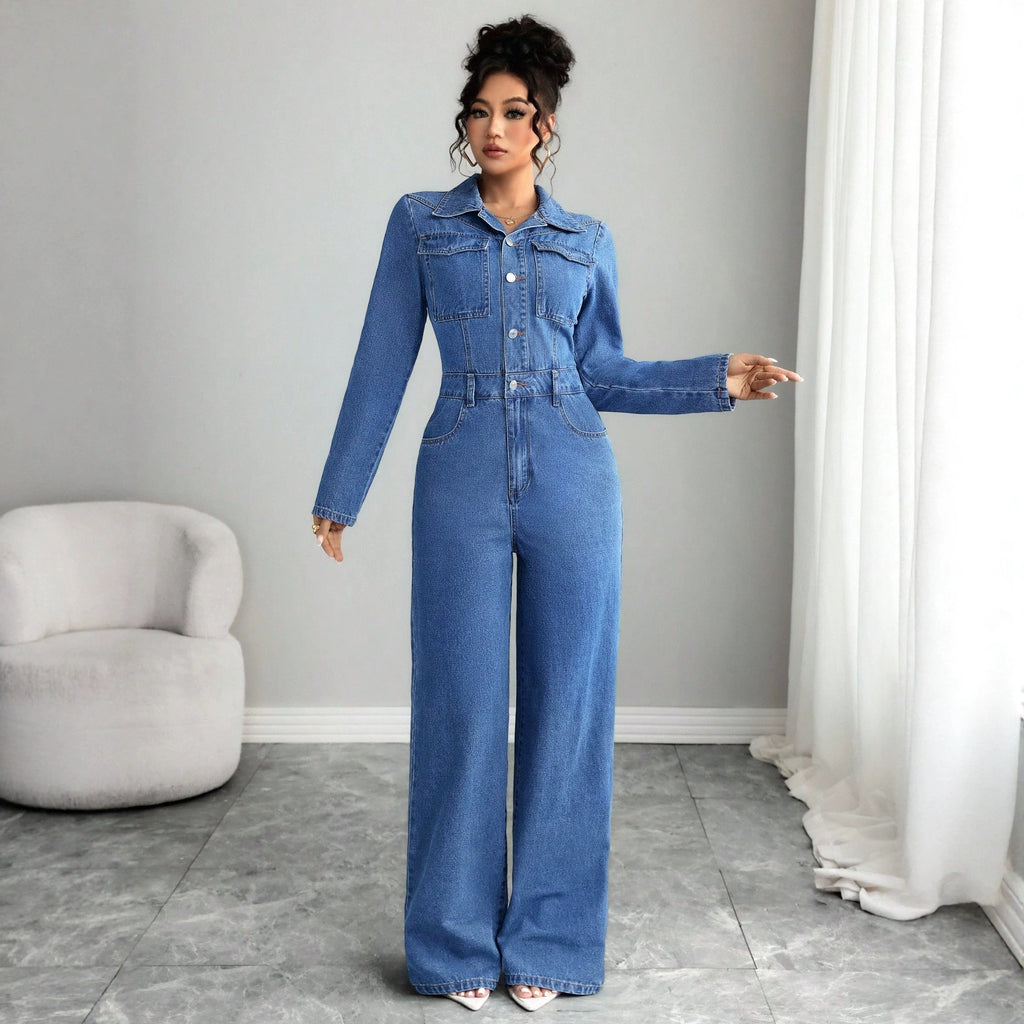 Casual out Women Denim Overalls Jumpsuits