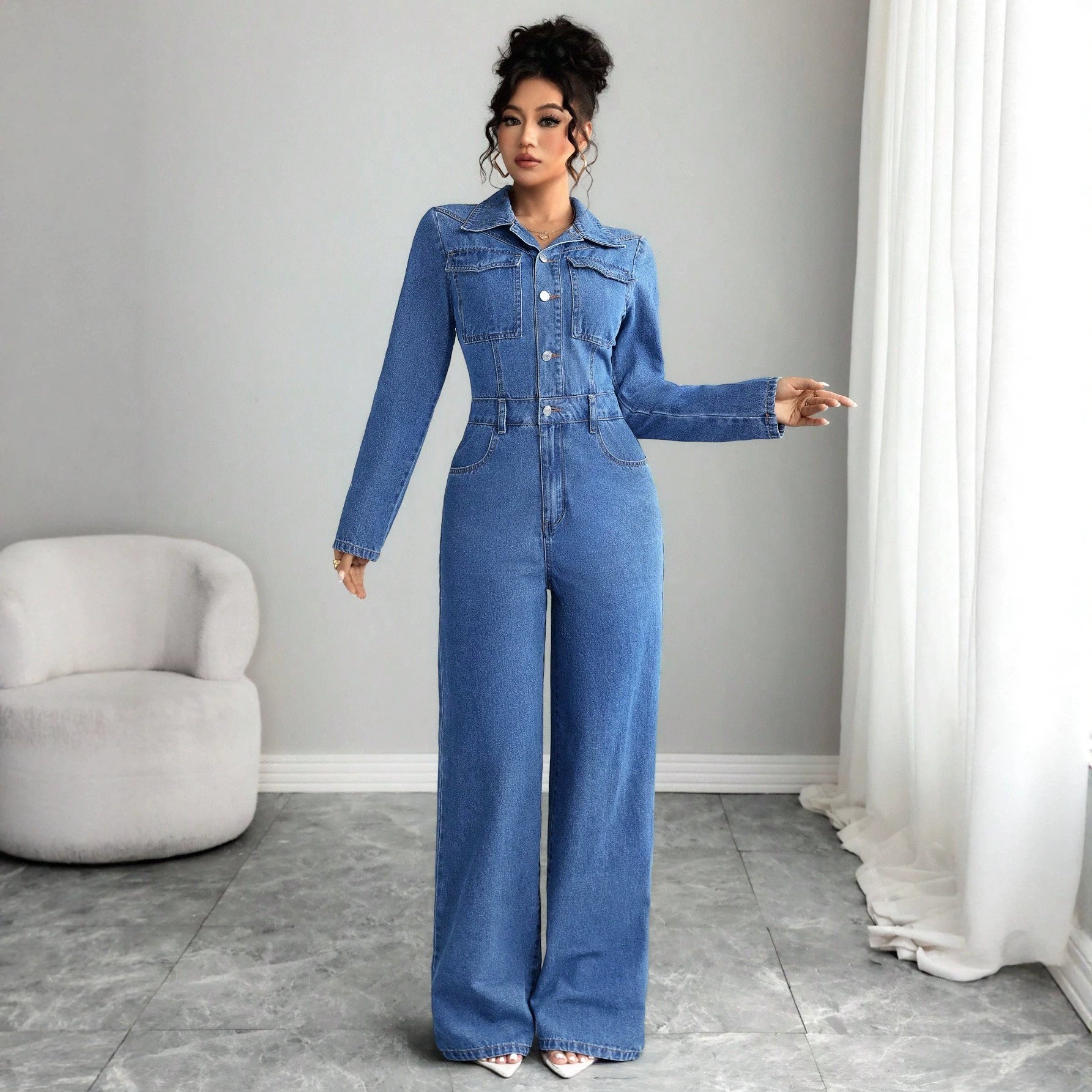 Casual out Women Denim Overalls Jumpsuits