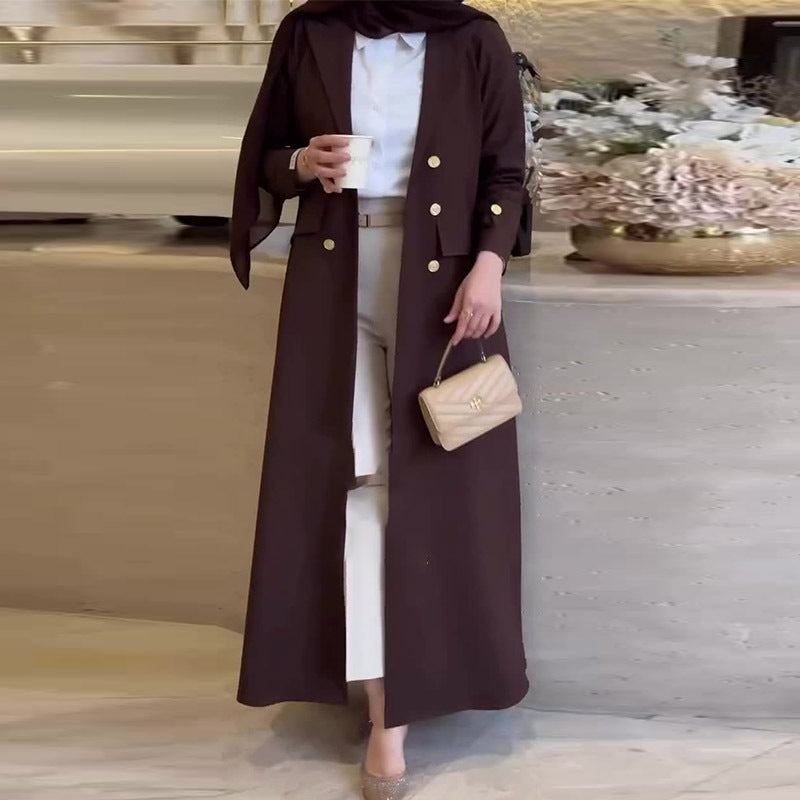 Designer Model Comfortable Midi Elegant Trench Coat Overcoat