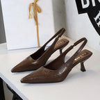 Women's Pointed-Toe Cutout Slingback Pumps
