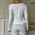 Women's Sexy Lace V Neck Long Sleeve Top Women Autumn Winter Waist Trimming Ruffles Slimming Bottoming Shirt