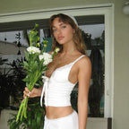 's Lace Up Cropped Exposed Sling Street V Shaped Lace Top