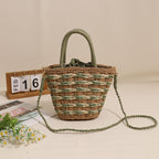 Women's Crossbody Straw Bag Mori Portable Straw Bag Woven Bag Vacation Beach Bag Women Bag